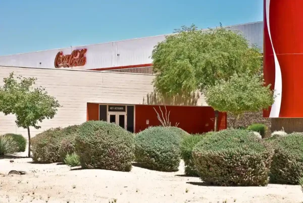 Exterior paint of the Coca-Cola factory.